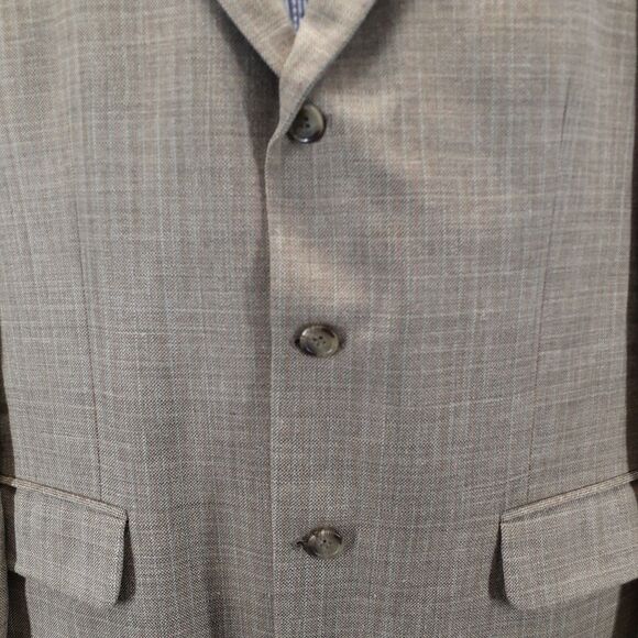 Harold Powell Blazer Mens 42R Beige Silk Linen Wool Sports Coat Jacket 3 Buttons - Picture 7 of 15